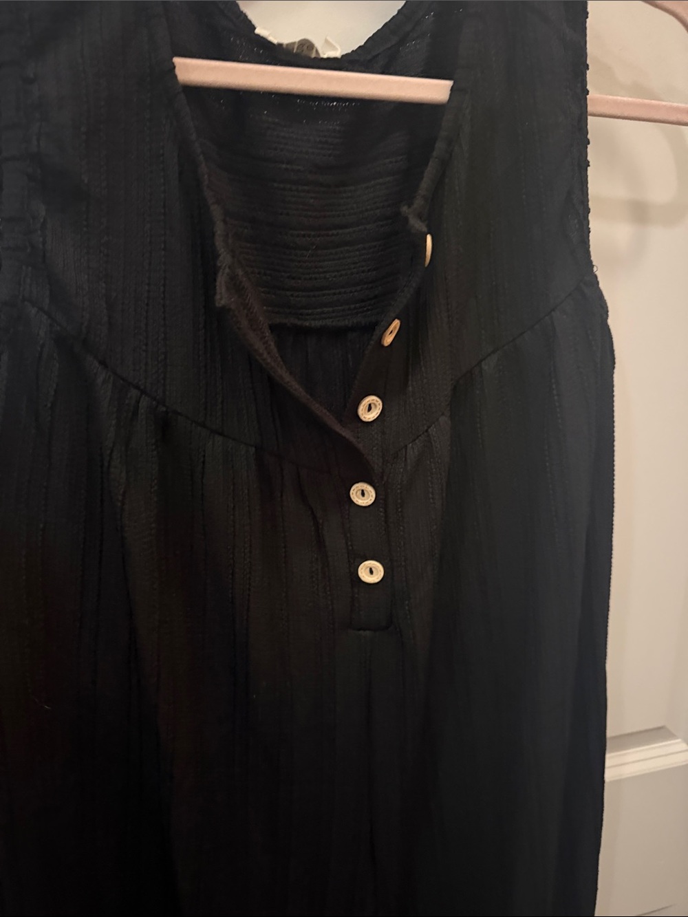 Umgee Black Sleeveless Wide-Leg Jumpsuit with Gold Buttons - Picture 6 of 12